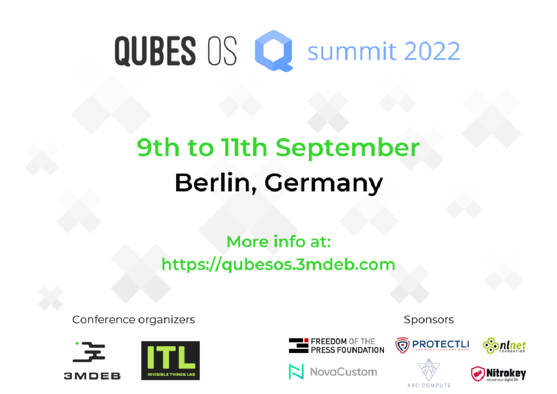 Qubes OS **summit 2022**